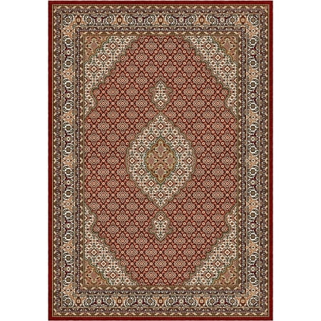 Woven Trends Regency Area Rug 5'2" x 7'4" Medallion Pattern Traditional Border Classic Carpet with Jute Backing, Stain and Fade-Resistant Rug for Living Room, Bedroom Decor - Red