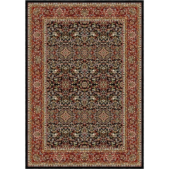 Woven Trends Regency Area Rug 5'2" x 7'4" Traditional Medallion Pattern, Woven Classic Carpet with Jute Backing, Stain and Fade-Resistant Rug for Living Room, Bedroom Decor - Black