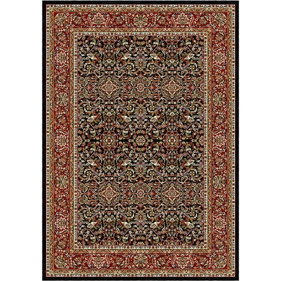 Woven Trends Regency Area Rug 7'8" x 10'7" Traditional Medallion Pattern, Woven Classic Carpet with Jute Backing, Stain and Fade-Resistant Rug for Living Room, Bedroom Decor - Black