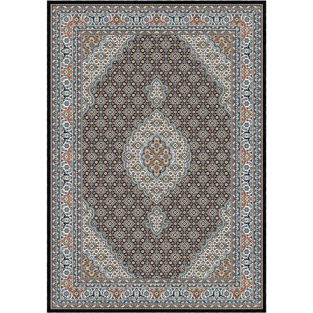 Woven Trends Regency Hallway Runner Rug 1'9" x 7'2" Traditional Carpet with Medallion Pattern,Classic Entryway Rug with Jute Backing, Stain and Fade-Resistant Long Rug for Home Decor- Black