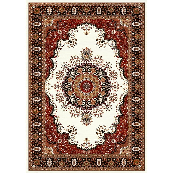 Woven Trends Regency Hallway Runner Rug 1'9" x 7'2" Traditional Carpet with Medallion Pattern, Classic Entryway Rug with Jute Backing, Stain and Fade-Resistant Long Rug for Home Decor- Ivory