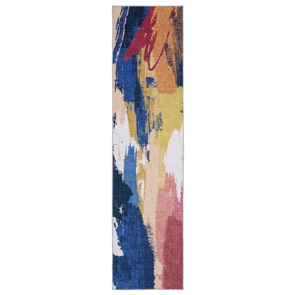 Woven Trends Roma - SUM09 - Modern Style, Abstract Pattern, Stain Resitant, Living Room, Entryway, Office, Low Pile Polyester Runner Rug in Multi - 2' x 8'