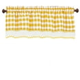 thumbnail image 1 of Woven Trends Room Darkening Window Valance, 58W x 14L Inches Top Rod Pocket Checkered Gingham Curtain Valance Scarf, Modern Farmhouse Window Curtain Valance Classic Buffalo Checked Plaid, Yellow, 1 of 7