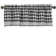 thumbnail image 1 of Woven Trends Room Darkening Window Valance, 58W x 14L Inches Top Rod Pocket Checkered Gingham Curtain Valance Scarf, Modern Farmhouse Window Curtain Valance Classic Buffalo Checked Plaid, Black, 1 of 7