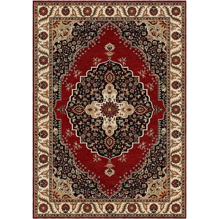 Woven Trends Royal 5'2" x 7'4" Traditional Persian Medallion Pattern Area Rug, Classic Decorative Rug Carpet with Jute Backing, Stain-Resistant Rug for Living Room, Bedroom Decor - Red