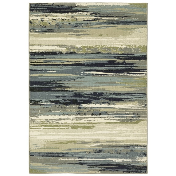 Woven Trends Satchi - SE09A - Modern Style, Abstract Pattern, Pet & Family Friendly, Living Room, Dining Room, Office, Medium Pile Polypropylene Area Rug in Blue - 10' x 13'