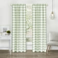 thumbnail image 1 of Woven Trends Semi Sheer Checkered Curtains 63 Inches Long, Rustic Farmhouse Gingham Curtains for Bedroom, Living Room, and Kitchen, Single Panel, 42" x 63", Light Green, 1 of 6