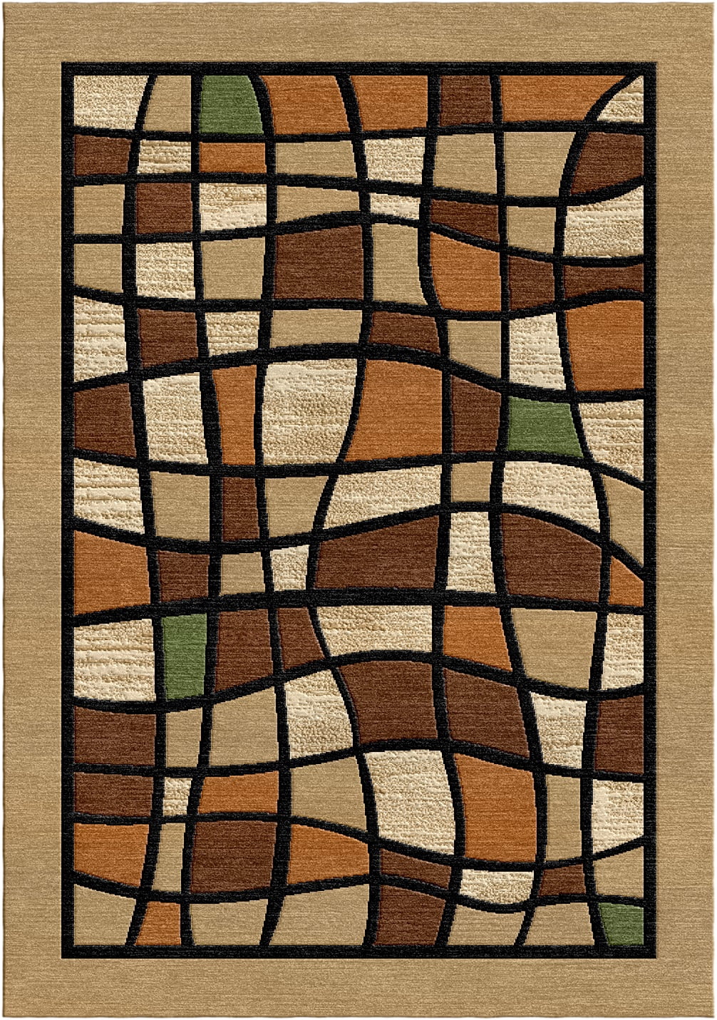 Woven Trends Soho Area Rug with Modern Border Geometric Mosaic Pattern ...