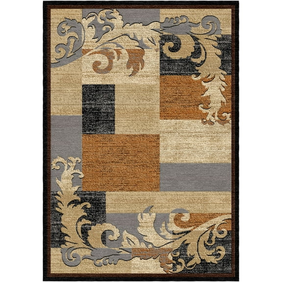 Woven Trends Soho Area Rug with Modern Geometric-Floral Pattern, 5'2" x 7'4" Rug with Jute Backing, Durable and Soft, Stain and Fade-Resistant Rugs Living Room, Bedroom, Home Decor - Grey