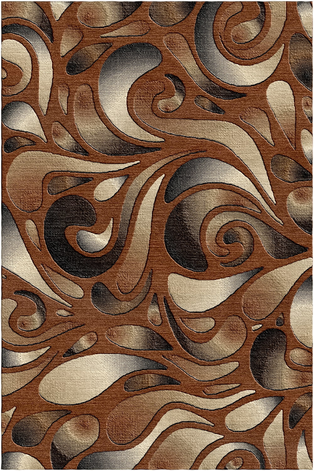 Woven Trends Soho Hallway Runner Rug with Modern Abstract Swirl Pattern ...