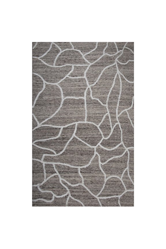 Spencer Area Rug BX06TN Contemporary/Modern Style, Geometric Pattern, Pet & Family Friendly, Living Room, Dining Room, Office, Low Pile Hand Made Wool Area Rug in Tan - 5' x 7'