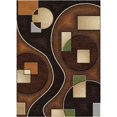 thumbnail image 1 of Woven Trends Sumatra Modern Area Rug  7'8" x 10'7" Elegant Geometric Blend of Arcs and box Shapes Carpet with Jute Backing, Stain-Resistant Rug for Living Room, Bedroom, Dining Home Decor - Brown, 1 of 1