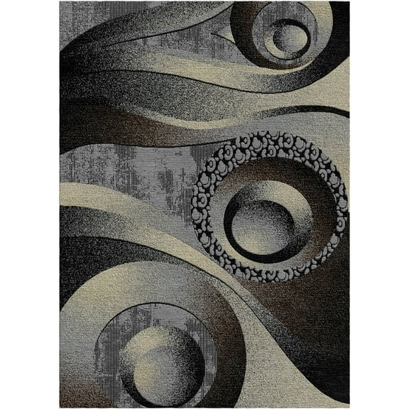 Woven Trends Sumatra Modern Hallway Runner 1'9" x 7'2" Concentric Circles and Curved Line Abstract Pattern Carpet with Jute Backing, Stain-Resistant Long Rugs for Hallway, Corridor, Entryway - Multi