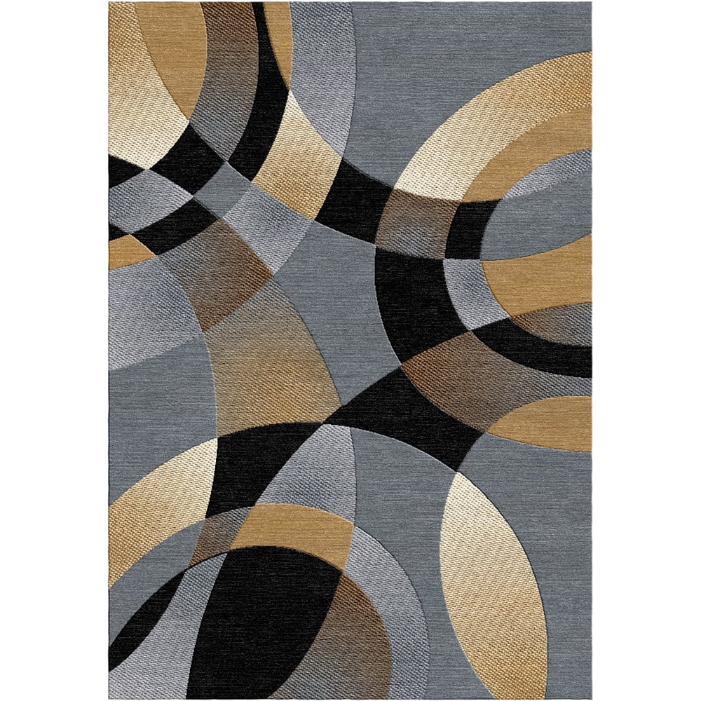 Woven Trends Sumatra Modern Hallway Runner 1'9" x 7'2" Half Circle Abstract Shape Geometric Pattern Carpet with Jute Backing, Stain-Resistant Long Rugs for Hallway, Corridor, Entryway - Grey