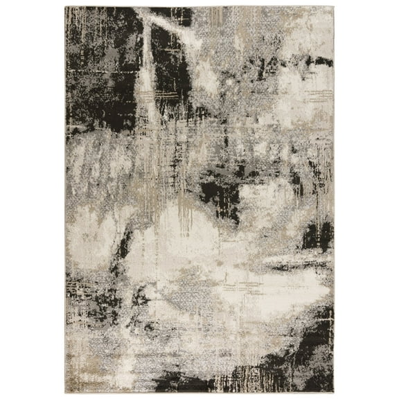 Woven Trends Timothy Area Rug PLC852 Transitional Style, Abstract Pattern, Pet & Family Friendly, Living Room, Dining Room, Office, Power Loomed Polypropylene Area Rug in Grey - 5' x 7'