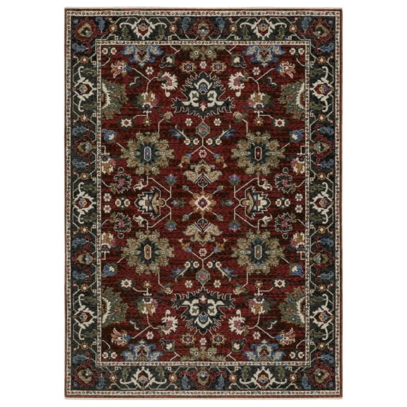 Woven Trends Trendy - HA03V - Traditional Rug, Floral Pattern, Stain and Fade Resistant, Living Room, Dining Room, Office, Low Pile Polyester Area Rug in Red - 8' x 11'