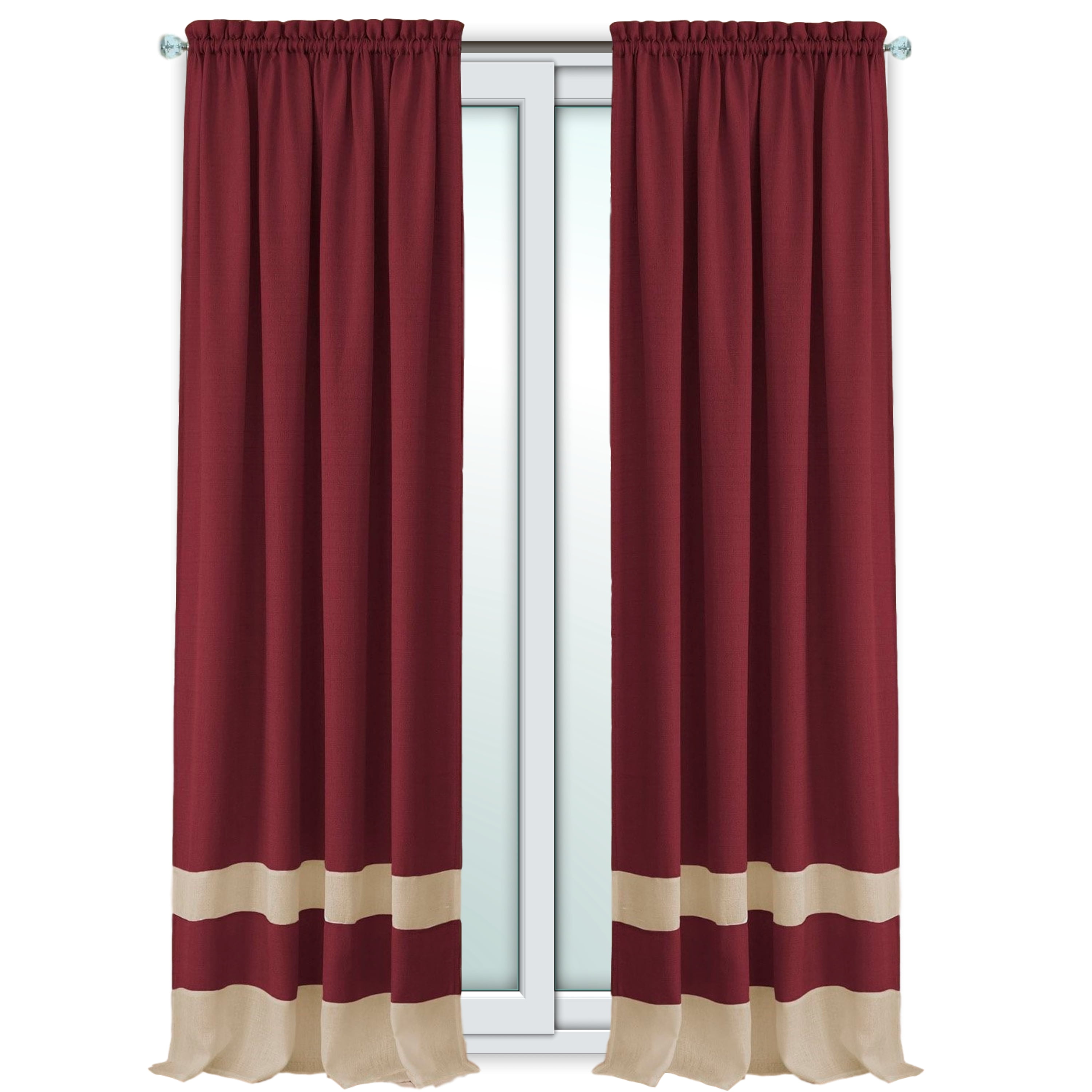 Woven Trends Two-Tone Window Curtain Panels, Rod-Pocket Light Filtering ...