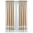 thumbnail image 1 of Woven Trends Two-Tone Window Curtain Panels, Rod-Pocket Light Filtering Curtains for Bedroom and Living Room, Double Layered Window Panel, Tan/White, 50" x 63" Single Panel, 1 of 7