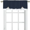 thumbnail image 1 of Woven Trends Two-Tone Window Curtain Valance, Double Layer Short Valance Small Window Curtains for Bathroom Living Room and Kitchen, Navy/White, 58" (W) x 14" (L) Valance, 1 of 7