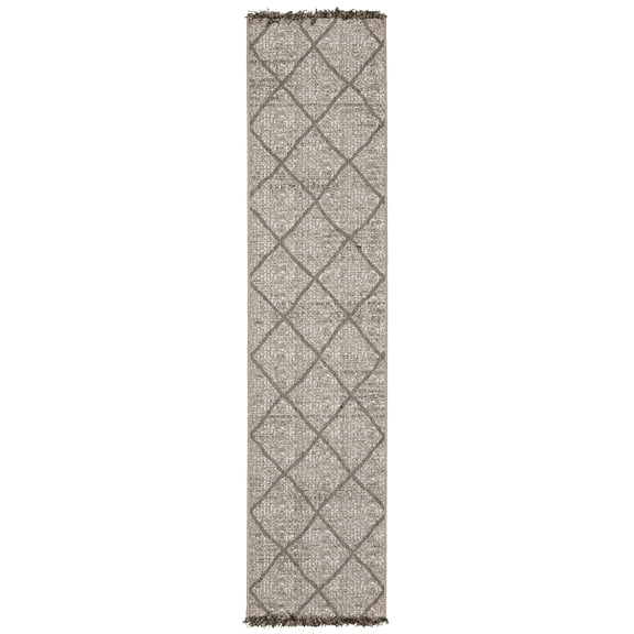Woven Trends Velvet - 4926A - Classic Casual Style Lattice or TrellisĀ Pattern, Stain and Fade Resistant, Living Room, Entryway, Office, Polypropylene Flat Woven Runner Rug in Beige - 2' x 8'