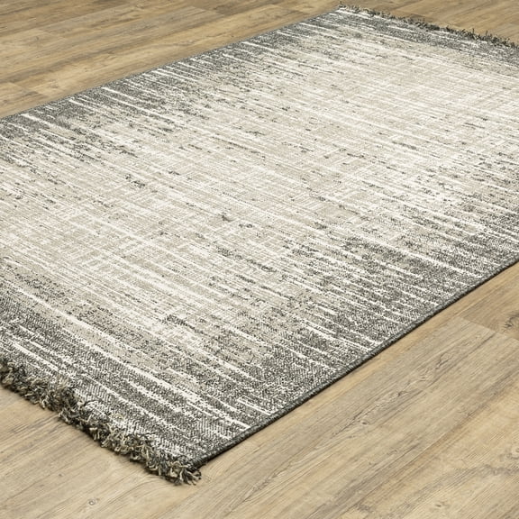 Woven Trends Velvet - 502J4 - Classic Casual Style Distressed solid Pattern, Stain and Fade Resistant, Living Room, Bedroom, Office, Polypropylene Flat Woven Area Rug in Beige - 8' x 10'