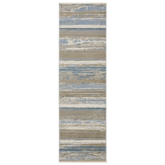 Woven Trends Wagnler Area Rug 042L2 - 2' X 8' Blue - Modern Style, Recycled PET Fibers, Stain Resistant, Entryway, Hallway Runner Rug
