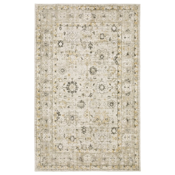 Woven Trends Waver - WIN02 - Contemporary Style, Floral Pattern, Pet & Family Friendly, Living Room, Entryway, Office, Handmade Low Pile Wool Runner Rug in Beige - 2' x 10'