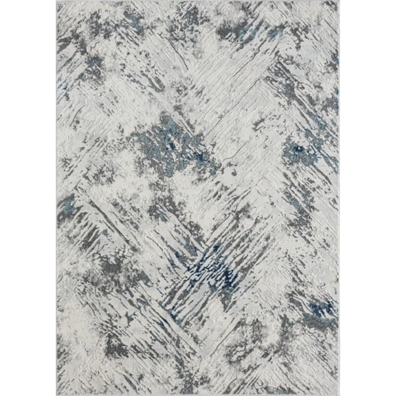 Woven Trends Xazrion Area Rug 775 41160 Iris Blue, 5' x 7' Abstract – Machine Made Polyester Indoor Rug with Contemporary Texture Design for Living Room, Bedroom, Dining & Office Spaces Carpet