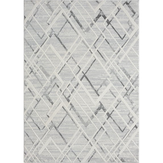 Woven Trends Xazrion Area Rug 775 41572 Amara Ivory, 10' x 13' Abstract – Machine Made Polyester Indoor Rug with Contemporary Texture Design for Living Room, Bedroom, Dining & Office Spaces Carpet