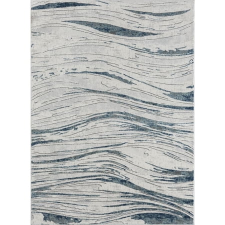 Woven Trends Xazrion Area Rug 775 41672 Home Sky Grey, 12' x 15' Abstract – Machine Made Polyester Indoor Rug with Contemporary Texture Design for Living Room, Bedroom, Dining & Office Spaces Carpet