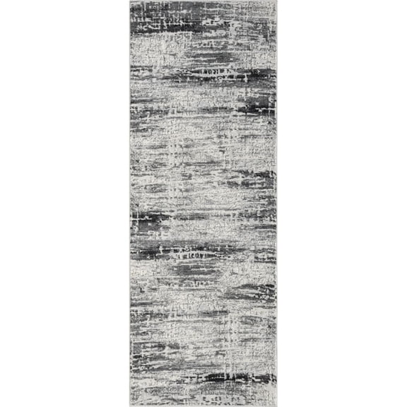 Woven Trends Xazrion Runner Area Rug 775 41672 Home Sky Grey, 2' x 7' Abstract Machine Made Polyester Indoor Rug with Contemporary Texture Design for Living Room, Bedroom, Dining & Office Carpet