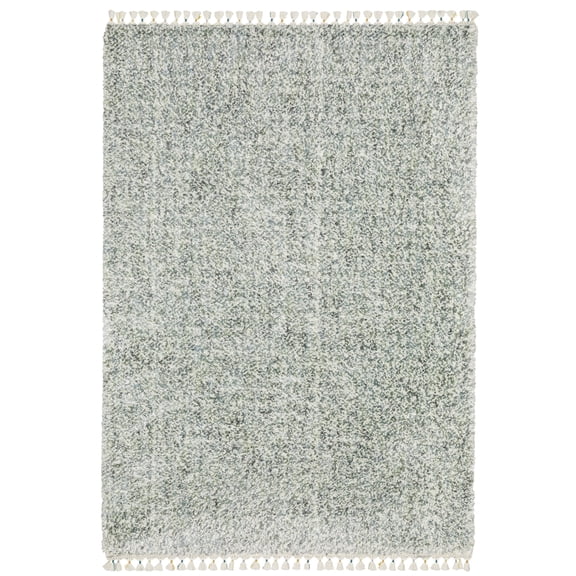 Woven Trends Xis Area Rug - AX02A - 5' 3" X  7' 6" - in Blue - Plush Soft Shag, Family, Dining, Modern Style, Stain Resistant, Cushion Feel, Living Room Rug