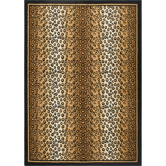Woven Trends Zone 1'9"X7'2" Runner Rugs with Animal Print Bordered, African Long Hallway Rug with Jute Backing, Soft-Durable | Fade-Resistant Carpet Rug for Entryway - Leopard Print