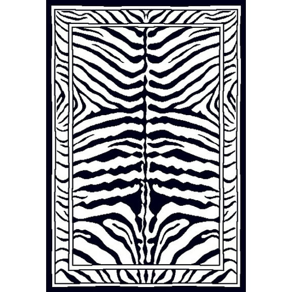 Woven Trends Zone Modern Area Rug with Bordered Animal Print, 2'X3' African Exotic Carpet Rug with Jute Backing, Soft-Durable | Fade-Resistant Rugs for Living Room, Bedroom - Zebra Print