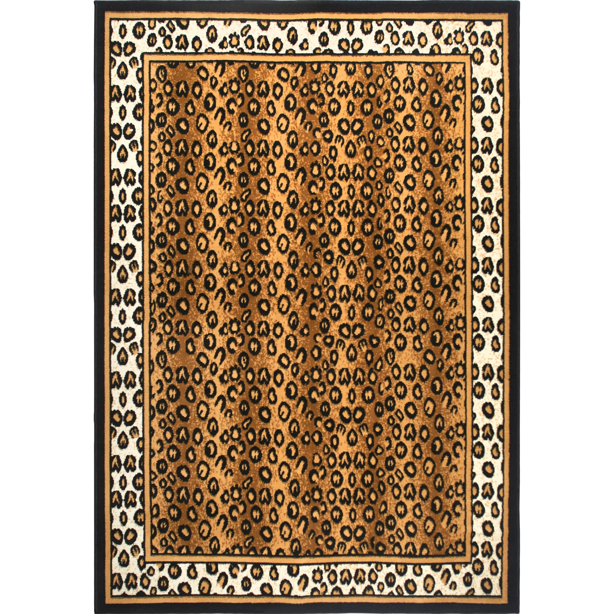 Woven Trends Zone Modern Runner Rug with Bordered Animal Print, Jute Backing Hallway Rugs, Soft-Durable | Fade-Resistant African Exotic Carpet Rug for Entryway, Solid Leopard - 1'9"X7'2"