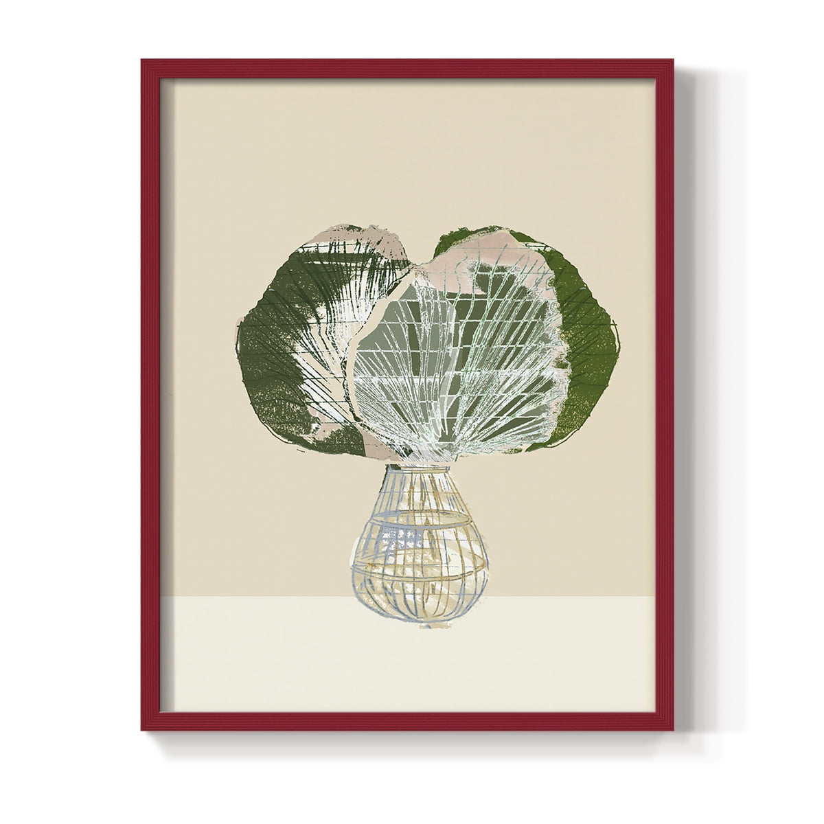 Woven Tropical Leaf I Framed Print - Solid Wood in Single Picture Frame Solid Wood 2 Framed Print