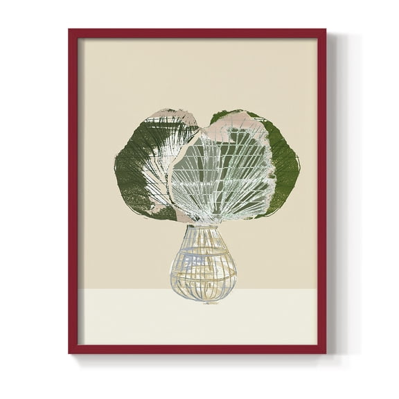 Woven Tropical Leaf I Framed Print - Solid Wood in Single Picture Frame Solid Wood 2 Framed Print