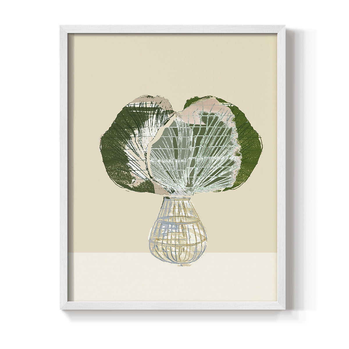 Woven Tropical Leaf I Framed Print - Solid Wood in Single Picture Frame Solid Wood 2 Framed Print