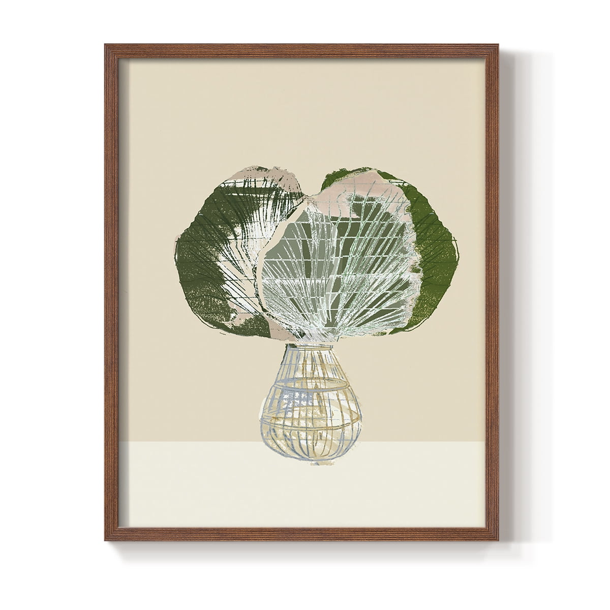 Woven Tropical Leaf I Framed Print - Solid Wood in Single Picture Frame Solid Wood 2 Framed Print