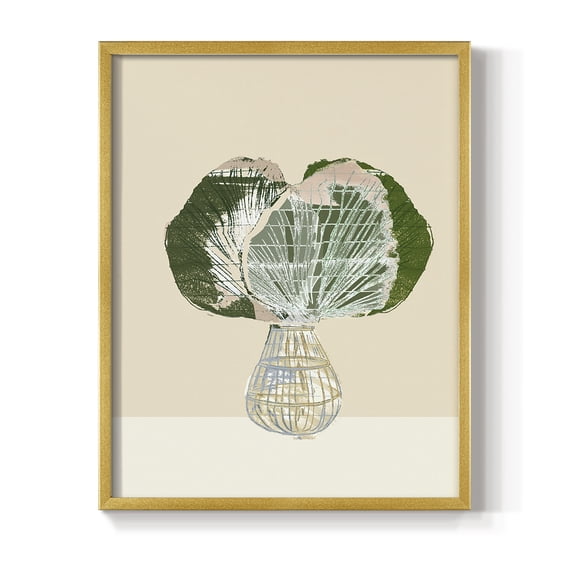 Woven Tropical Leaf I Framed Print - Solid Wood in Single Picture Frame Solid Wood 2 Framed Print