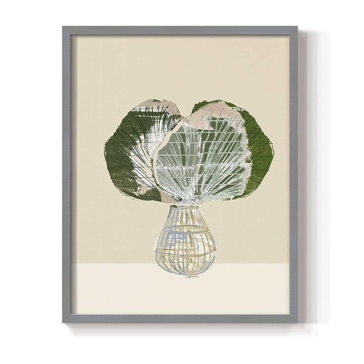 Woven Tropical Leaf I Framed Print - Solid Wood in Single Picture Frame Solid Wood 2 Framed Print