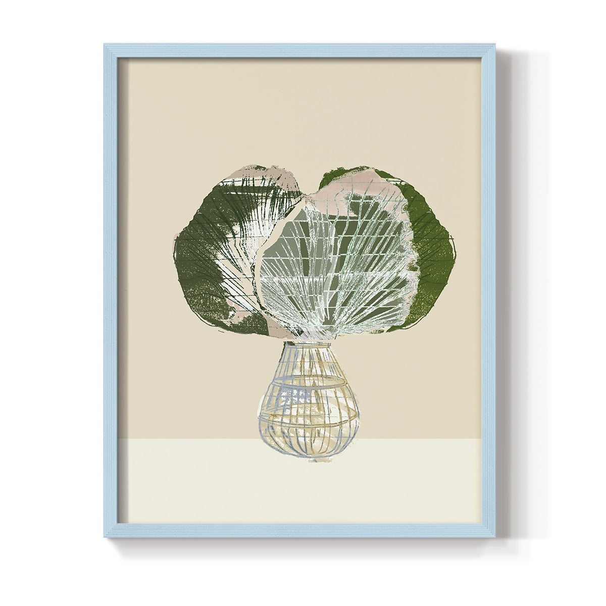 Woven Tropical Leaf I Framed Print - Solid Wood in Single Picture Frame Solid Wood 2 Framed Print