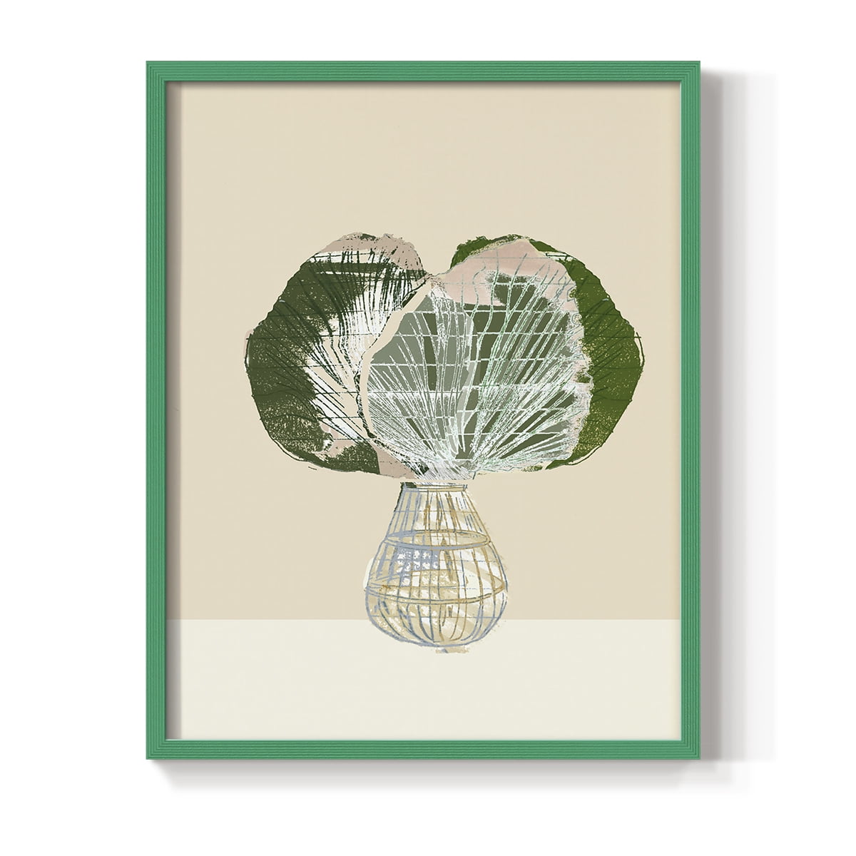 Woven Tropical Leaf I Framed Print - Solid Wood in Single Picture Frame Solid Wood 2 Framed Print