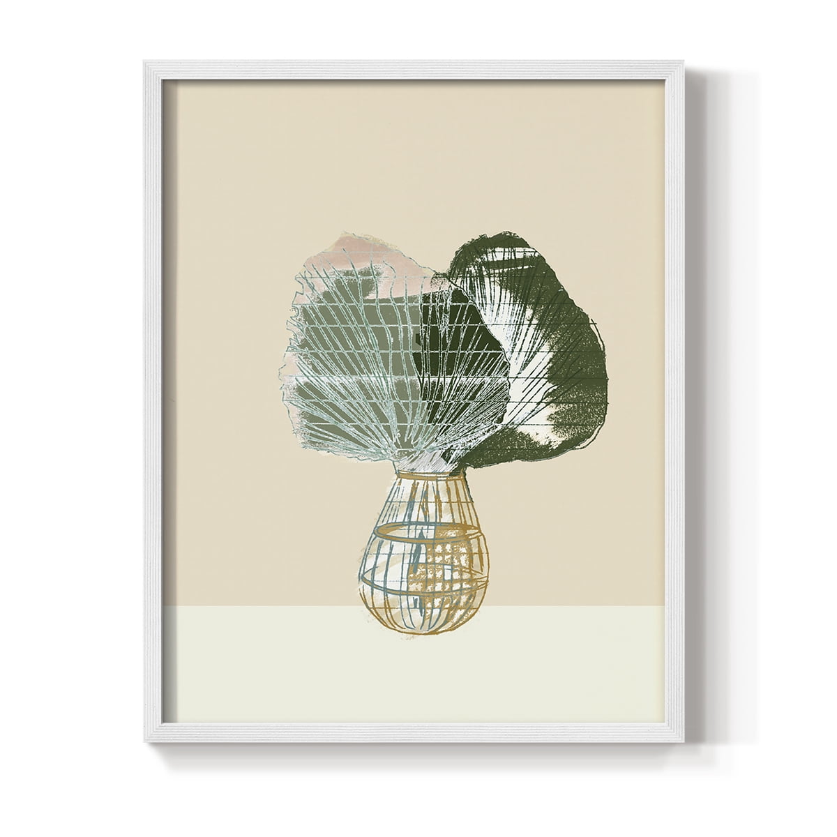 Woven Tropical Leaf II Framed Print - Solid Wood in Single Picture Frame Solid Wood 2 Framed Print