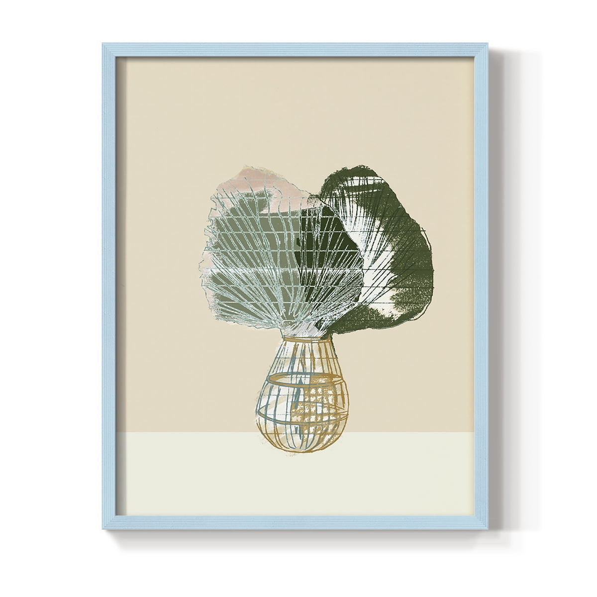 Woven Tropical Leaf II Framed Print - Solid Wood in Single Picture Frame Solid Wood 2 Framed Print