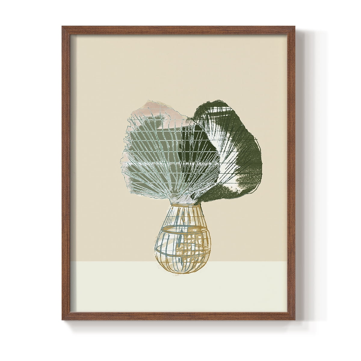 Woven Tropical Leaf II Framed Print - Solid Wood in Single Picture Frame Solid Wood 2 Framed Print
