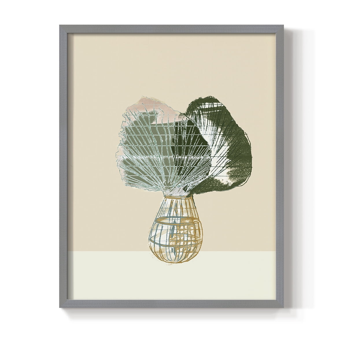 Woven Tropical Leaf II Framed Print - Solid Wood in Single Picture Frame Solid Wood 2 Framed Print