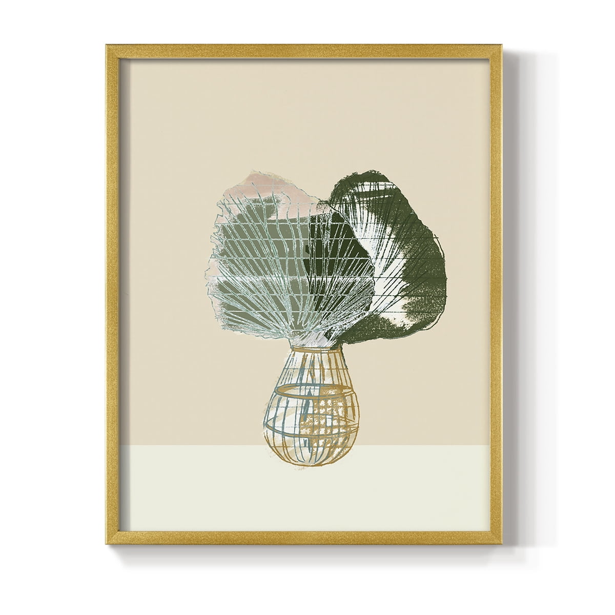Woven Tropical Leaf II Framed Print - Solid Wood in Single Picture Frame Solid Wood 2 Framed Print