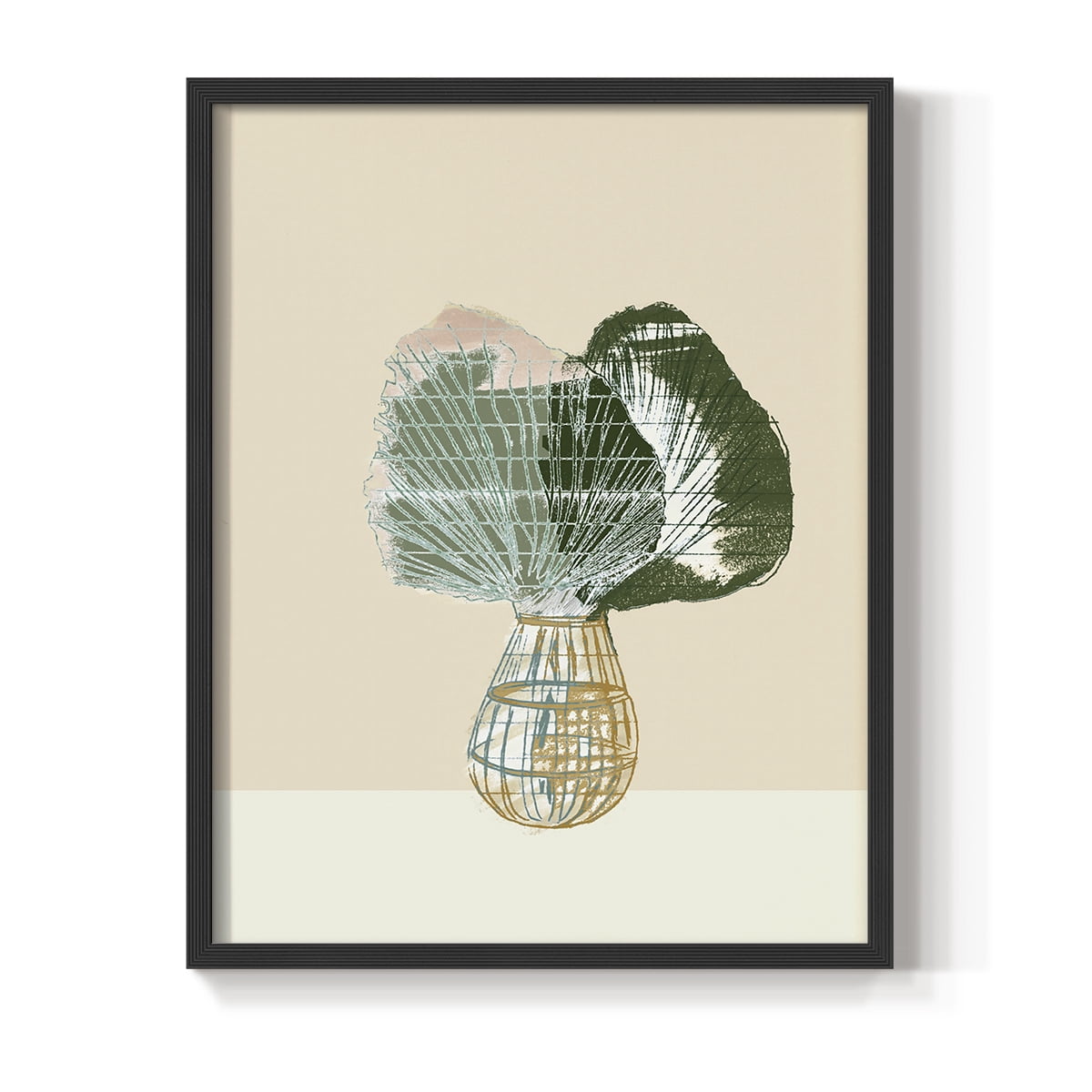 Woven Tropical Leaf II Framed Print - Solid Wood in Single Picture Frame Solid Wood 2 Framed Print