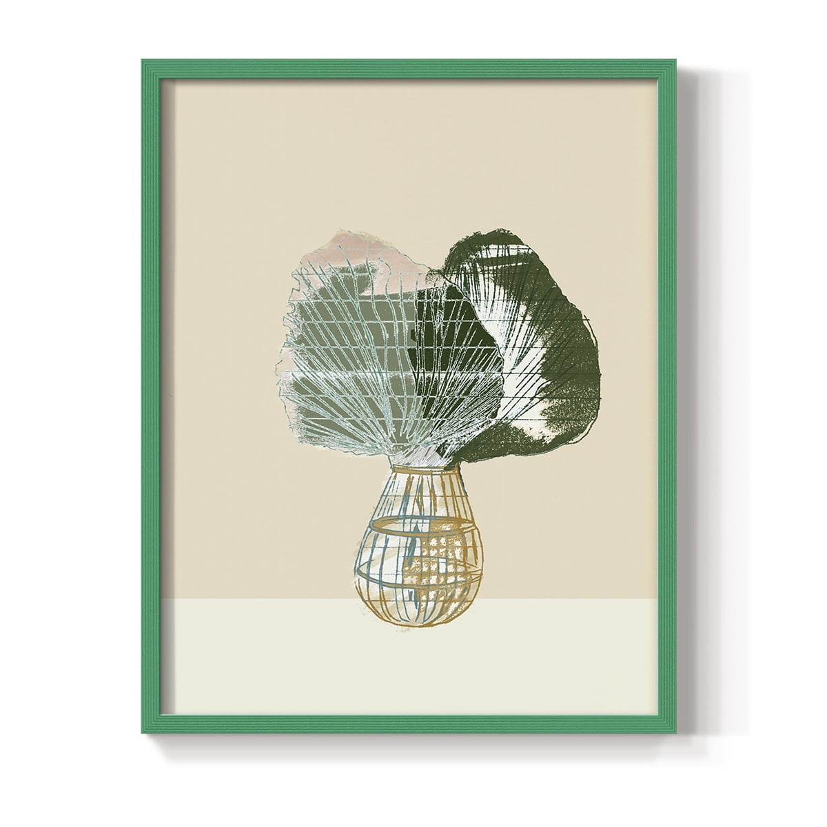 Woven Tropical Leaf II Framed Print - Solid Wood in Single Picture Frame Solid Wood 2 Framed Print